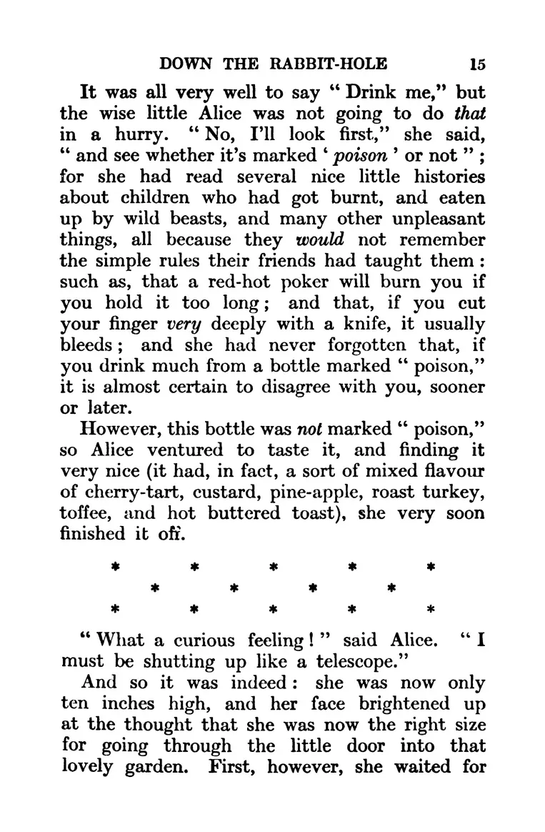 Page 15 of Alice in Wonderland, Down the Rabbit-Hole